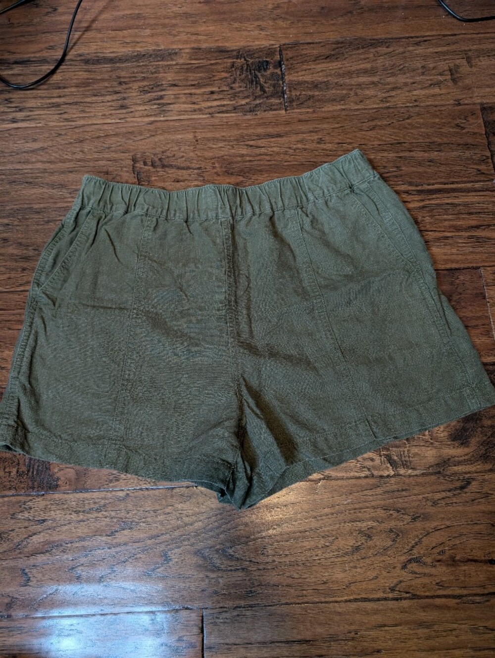 Madewell Linen and Lyocell Pull On Shorts Size Medium in Green